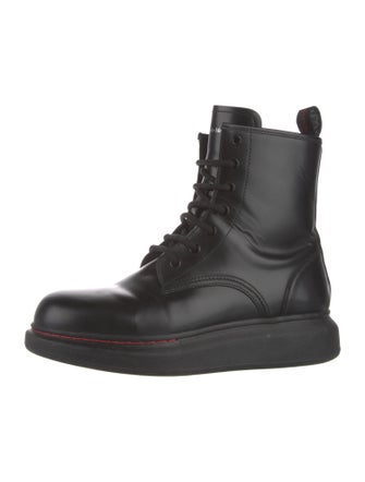 Alexander McQueen Leather Lace-Up Boots