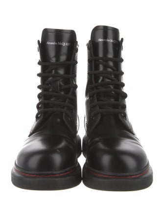 Alexander McQueen Leather Lace-Up Boots