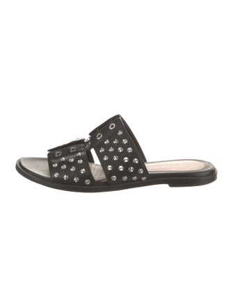Alexander McQueen Leather Studded Accents Slides