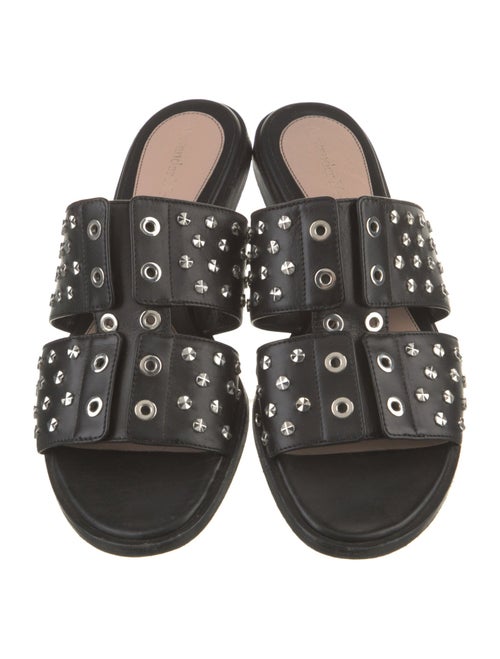 Alexander McQueen Leather Studded Accents Slides