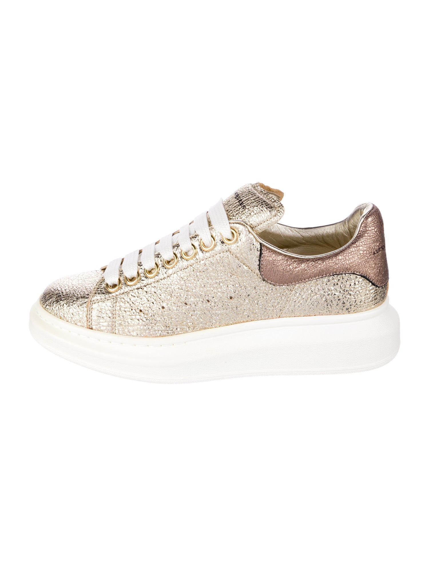 Alexander McQueen Leather Colorblock Pattern Sneakers