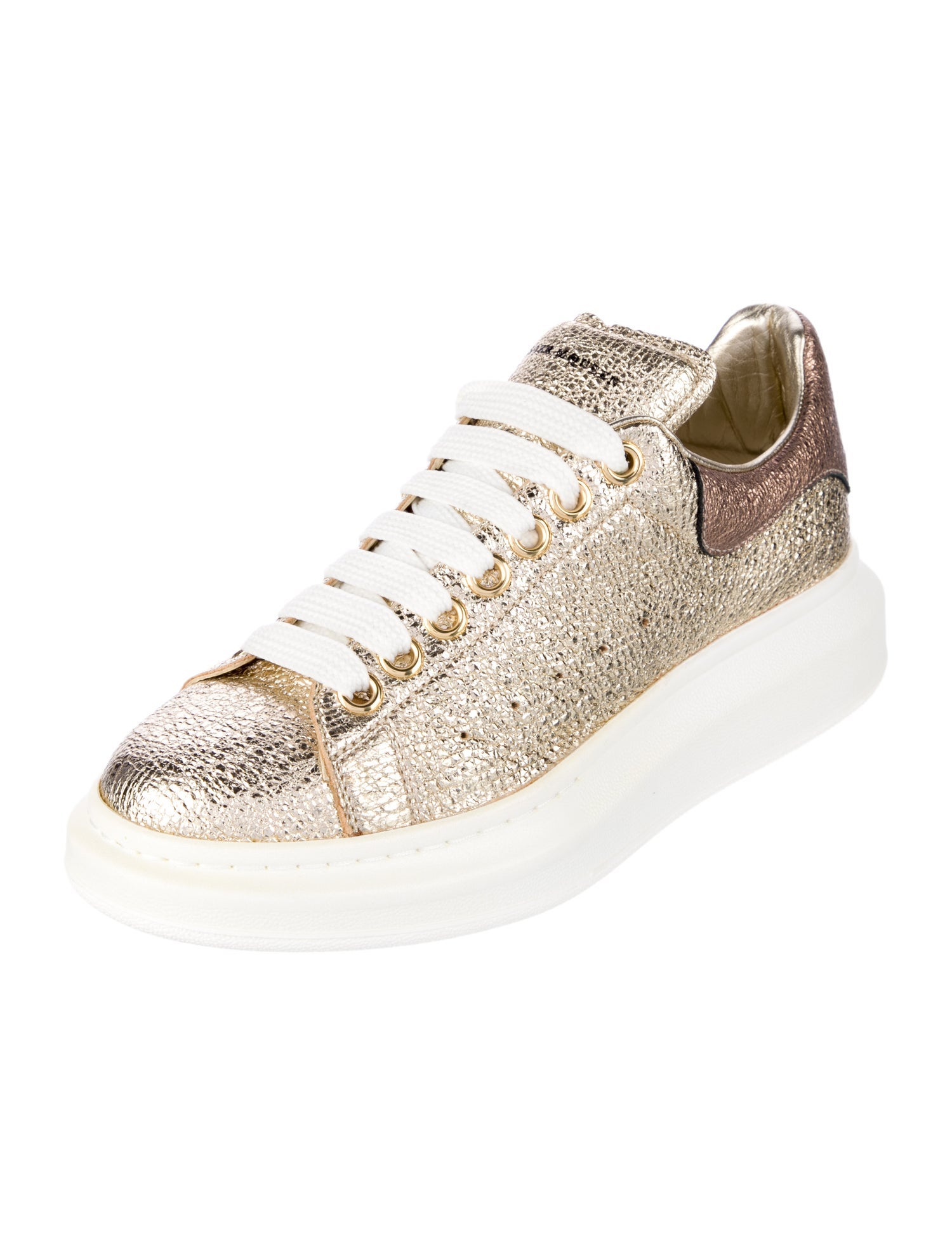Alexander McQueen Leather Colorblock Pattern Sneakers