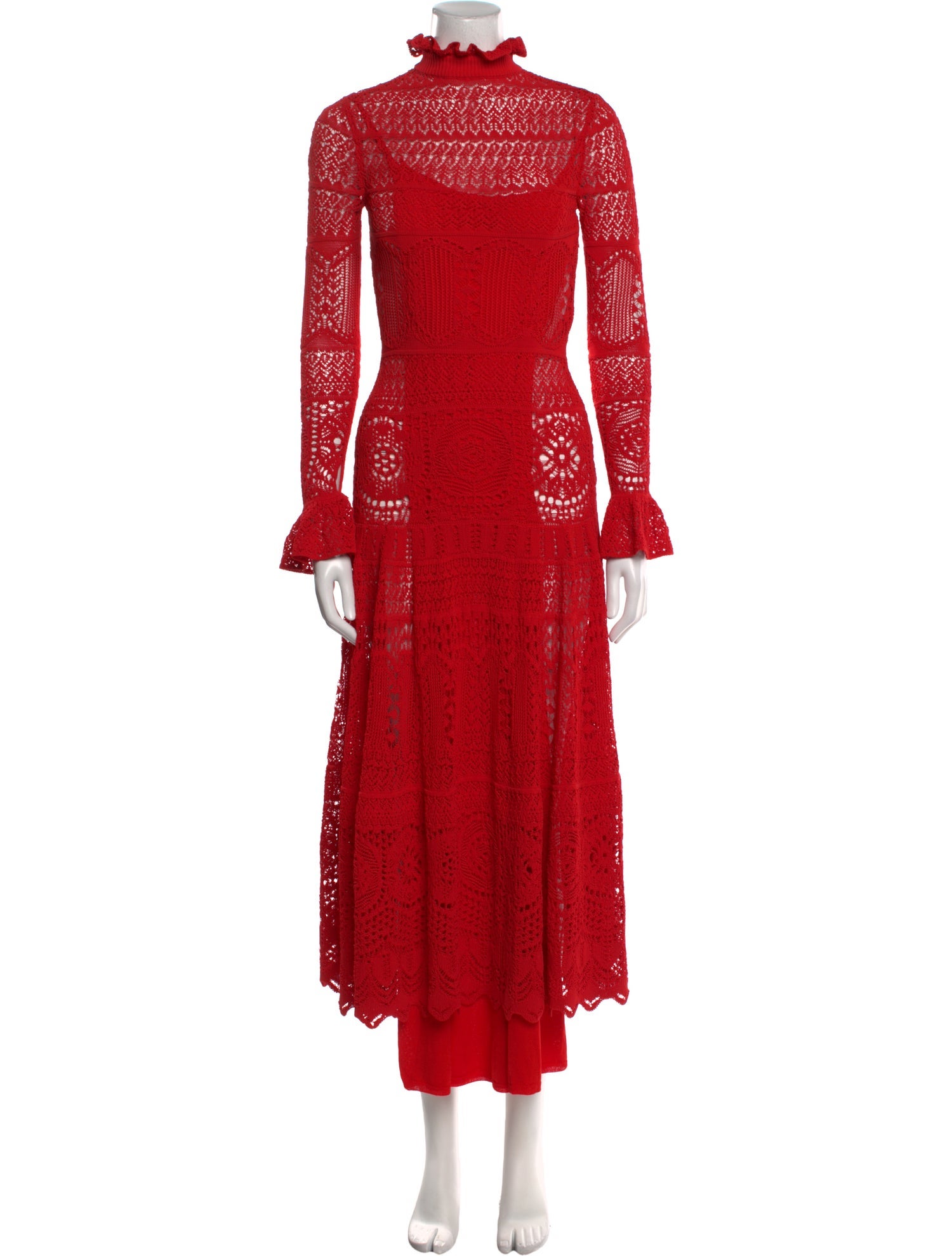 Alexander McQueen Mock Neck Long Dress