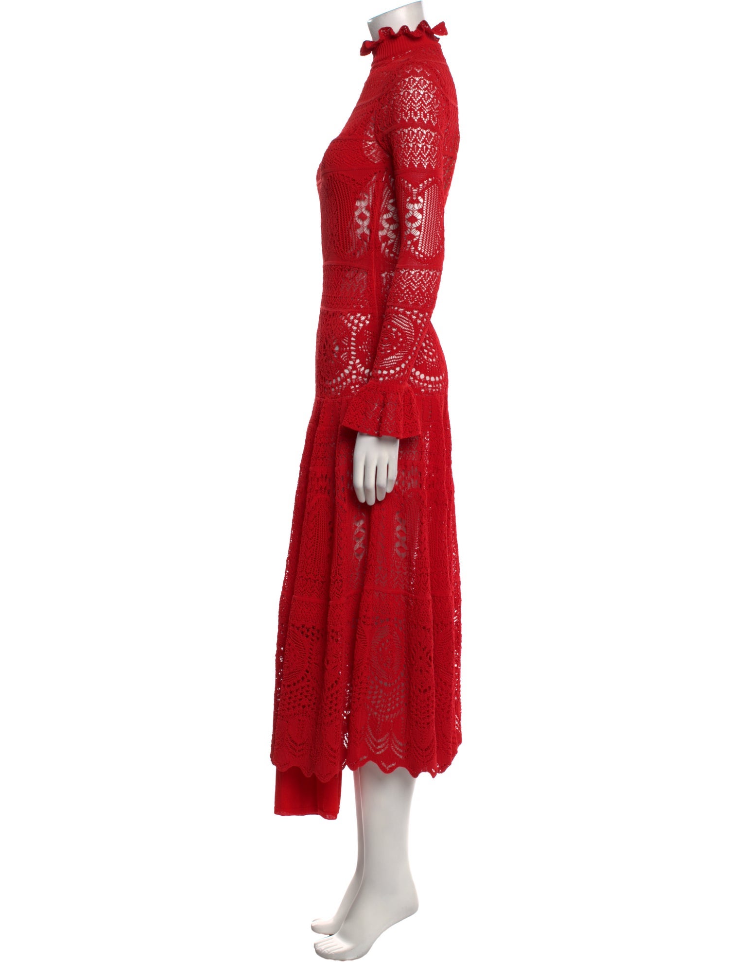 Alexander McQueen Mock Neck Long Dress