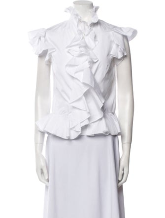 Alexander McQueen Short Sleeve Button-Up Top