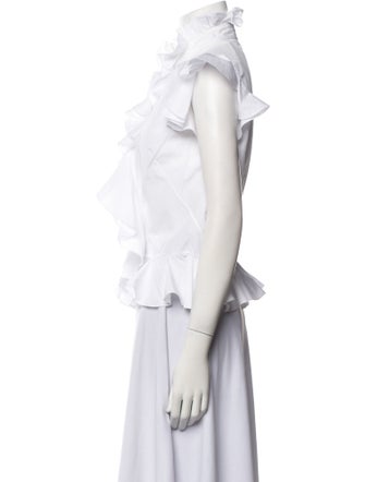 Alexander McQueen Short Sleeve Button-Up Top