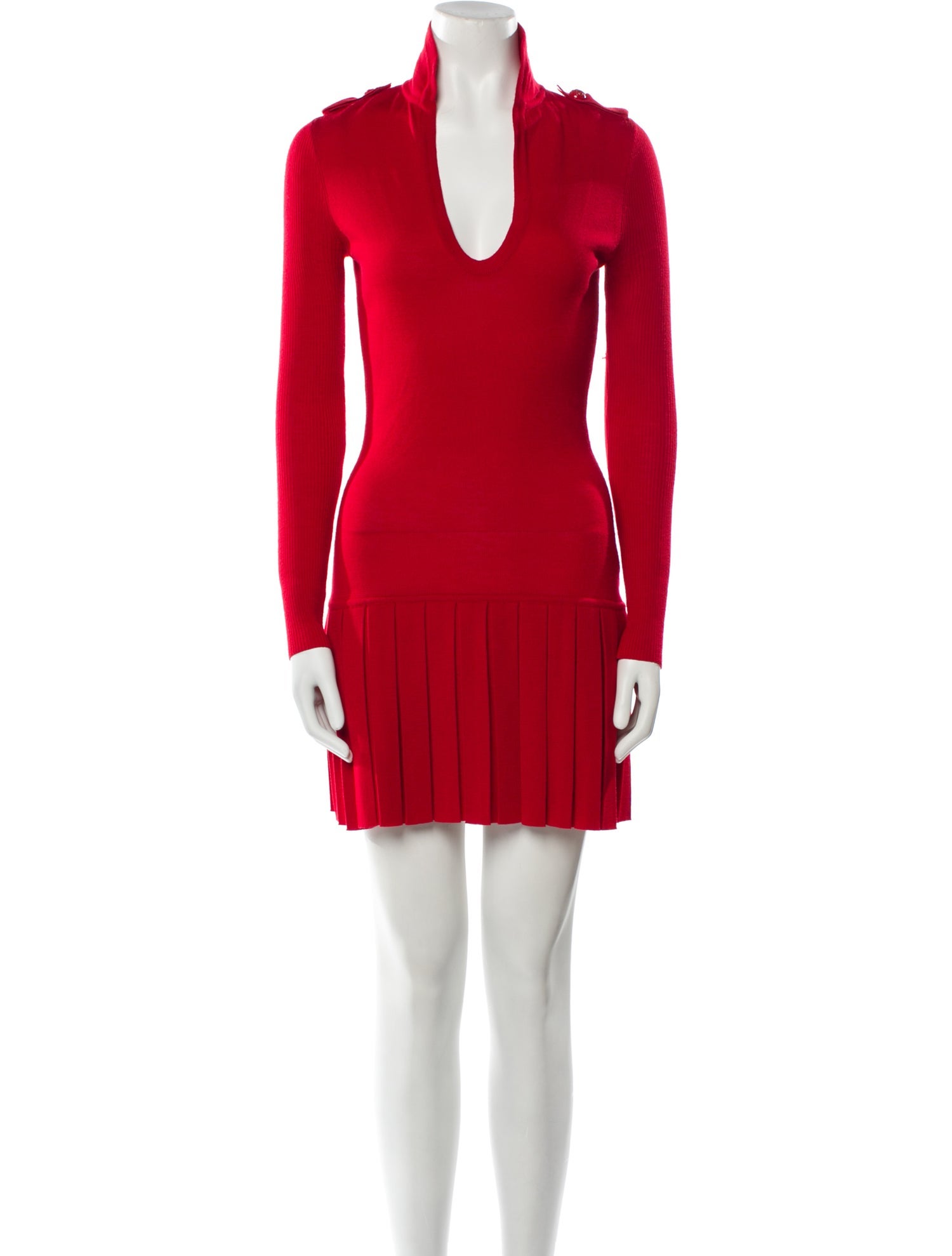 Alexander McQueen Wool Mini Dress - Red Dresses, Clothing