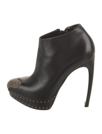 Alexander McQueen Leather Studded Accents Boots