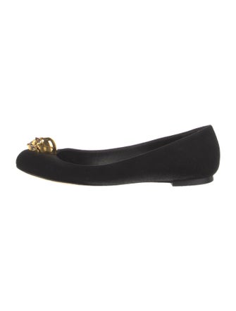 Alexander McQueen Skull Suede Ballet Flats
