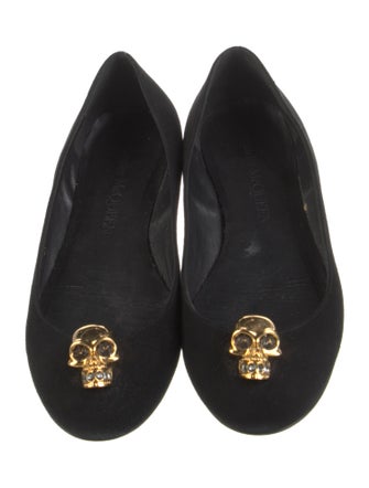 Alexander McQueen Skull Suede Ballet Flats