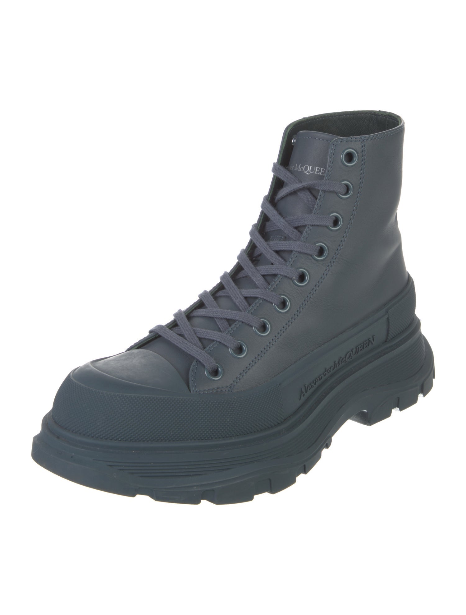 Alexander McQueen Leather Lace-Up Boots