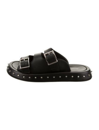 Alexander McQueen Leather Studded Accents Slides