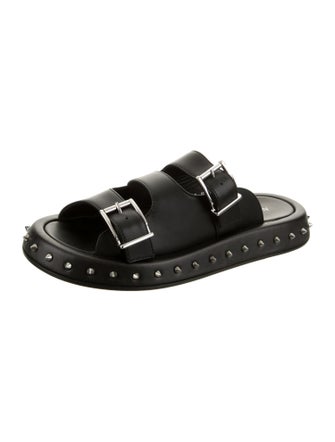 Alexander McQueen Leather Studded Accents Slides