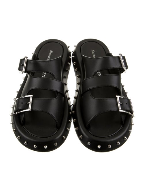 Alexander McQueen Leather Studded Accents Slides