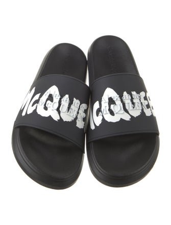 Alexander McQueen Rubber Graphic Print Slides