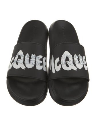 Alexander McQueen Rubber Graphic Print Slides
