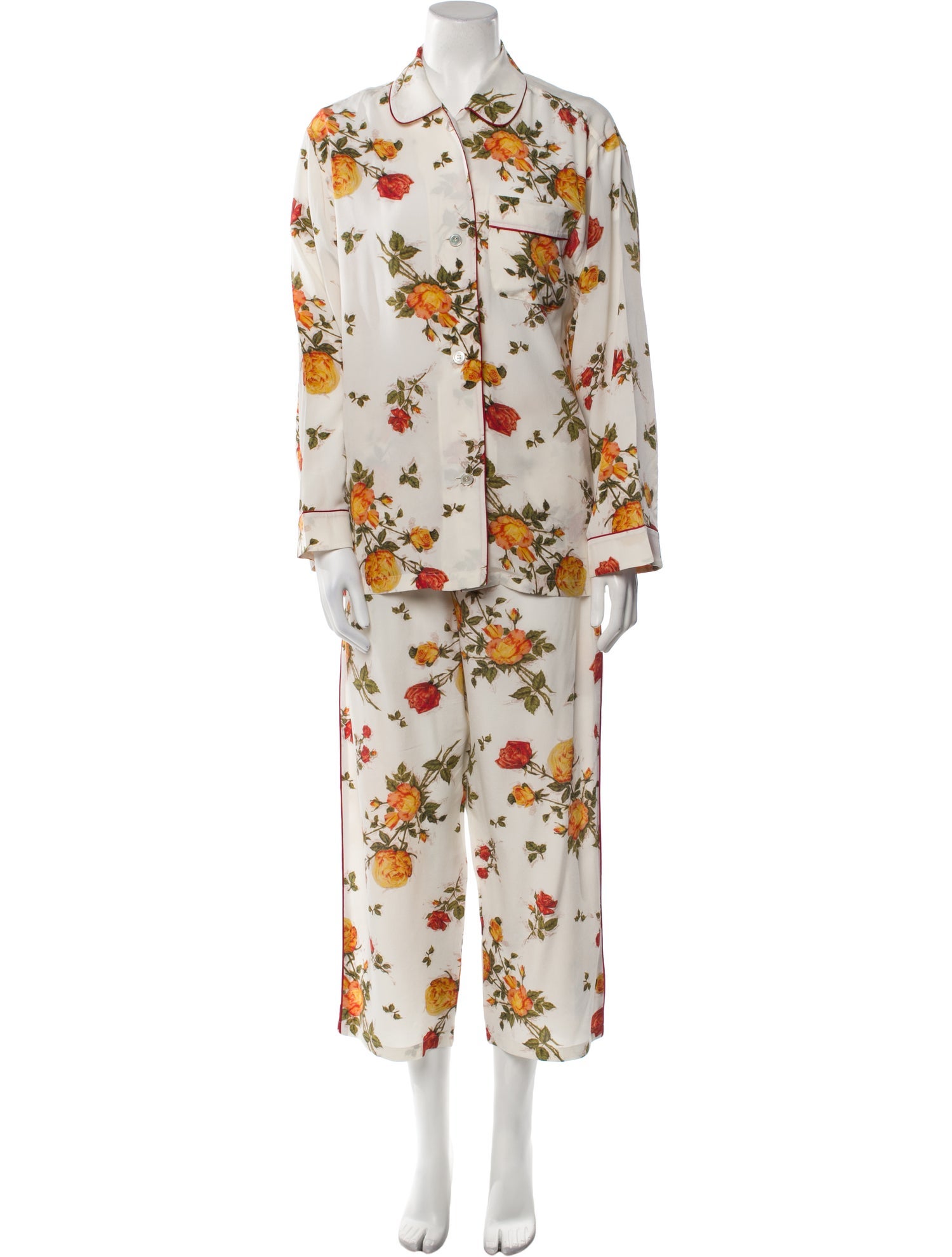 Alexander McQueen Silk Floral Print Pant Set