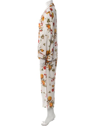 Alexander McQueen Silk Floral Print Pant Set