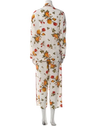 Alexander McQueen Silk Floral Print Pant Set