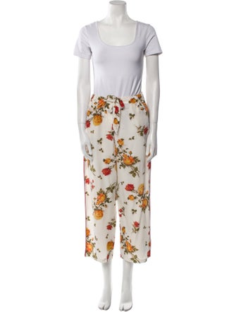 Alexander McQueen Silk Floral Print Pant Set
