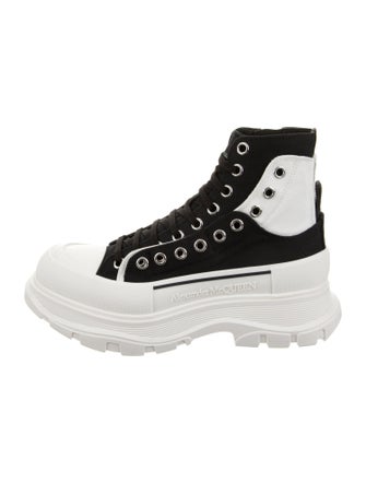 Alexander McQueen Canvas Lace-Up Boots