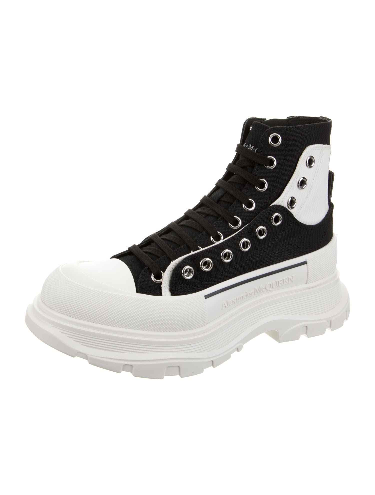 Alexander McQueen Canvas Lace-Up Boots