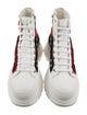 Alexander McQueen Canvas Colorblock Pattern Lace-Up Boots