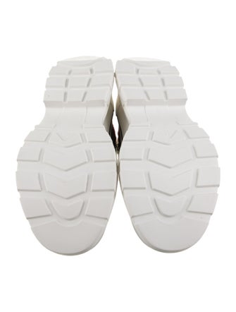 Alexander McQueen Canvas Colorblock Pattern Lace-Up Boots