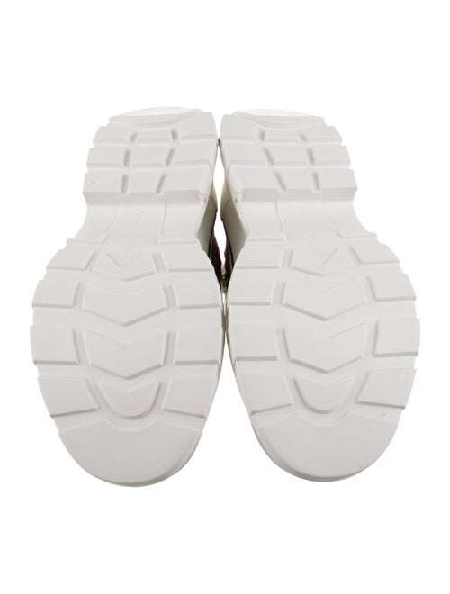 Alexander McQueen Canvas Colorblock Pattern Lace-Up Boots