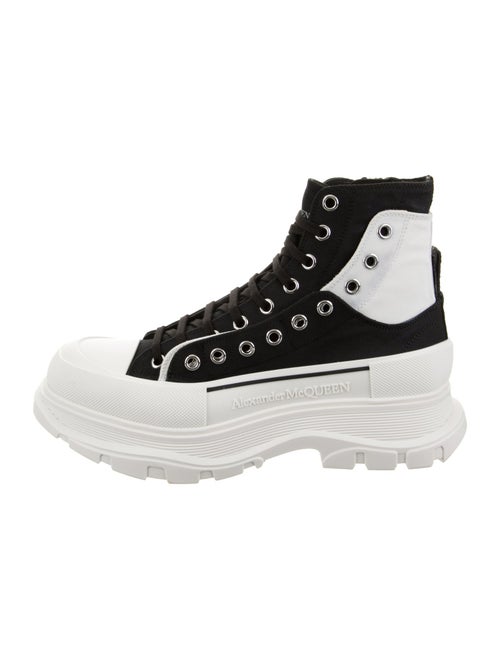 Alexander McQueen Canvas Colorblock Pattern Boots