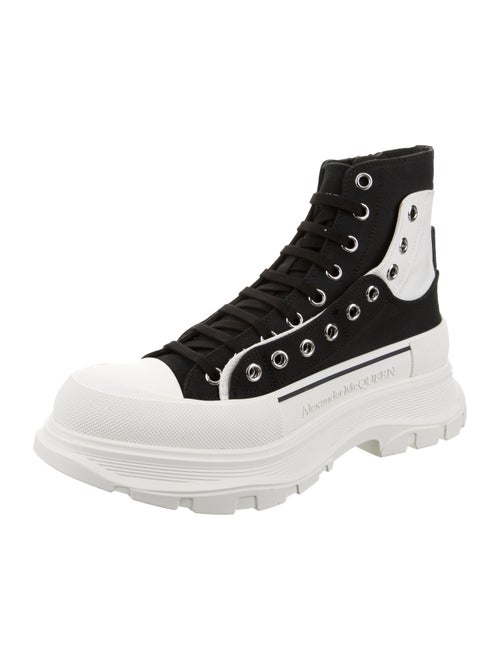 Alexander McQueen Canvas Lace-Up Boots