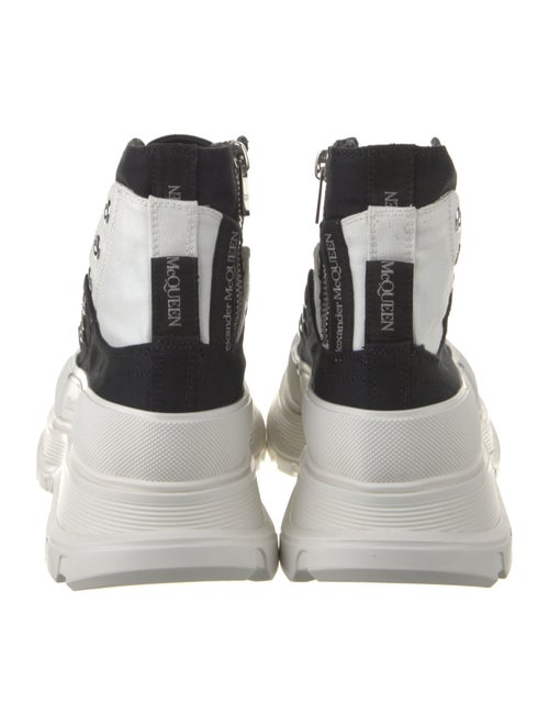 Alexander McQueen Canvas Colorblock Pattern Lace-Up Boots