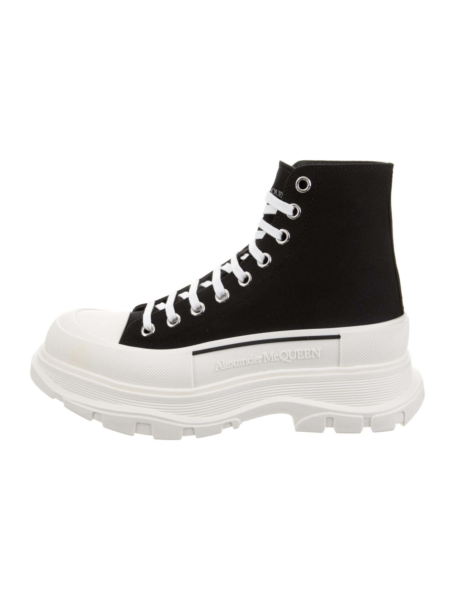 Alexander McQueen Canvas Lace-Up Boots