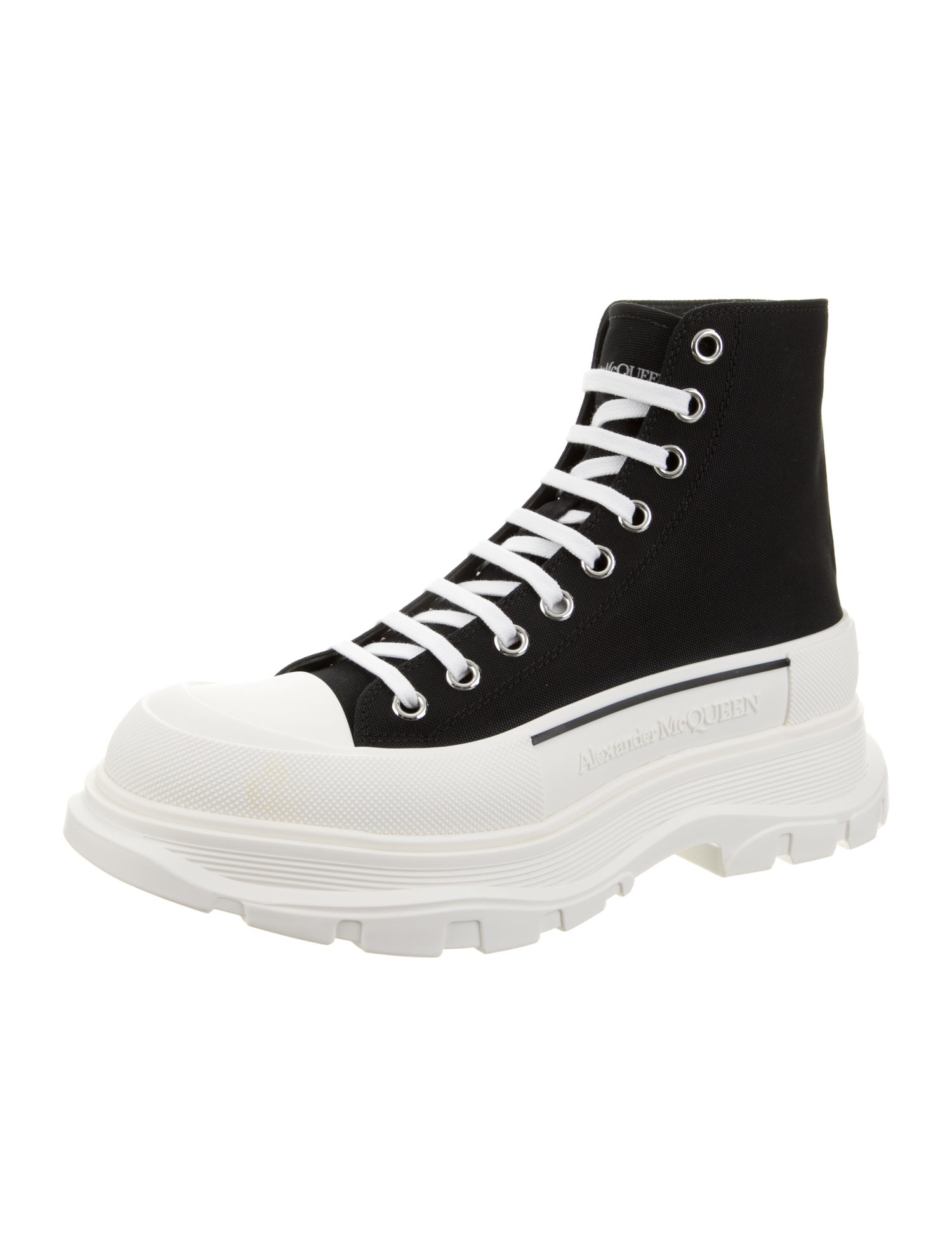 Alexander McQueen Canvas Lace-Up Boots