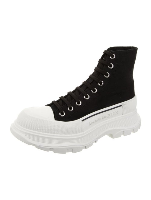Alexander McQueen Canvas Lace-Up Boots