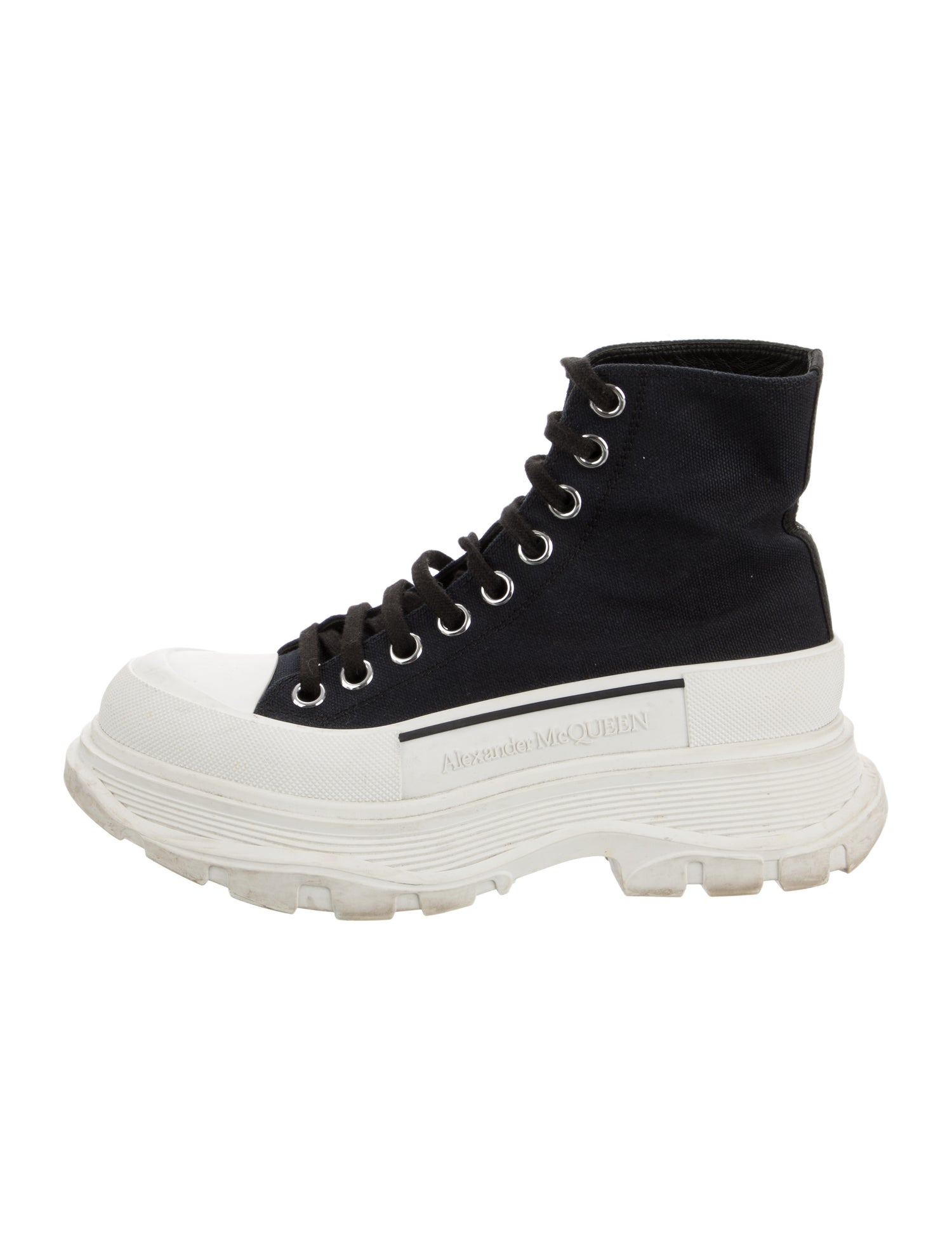 Alexander McQueen Canvas Colorblock Pattern Chunky Sneakers