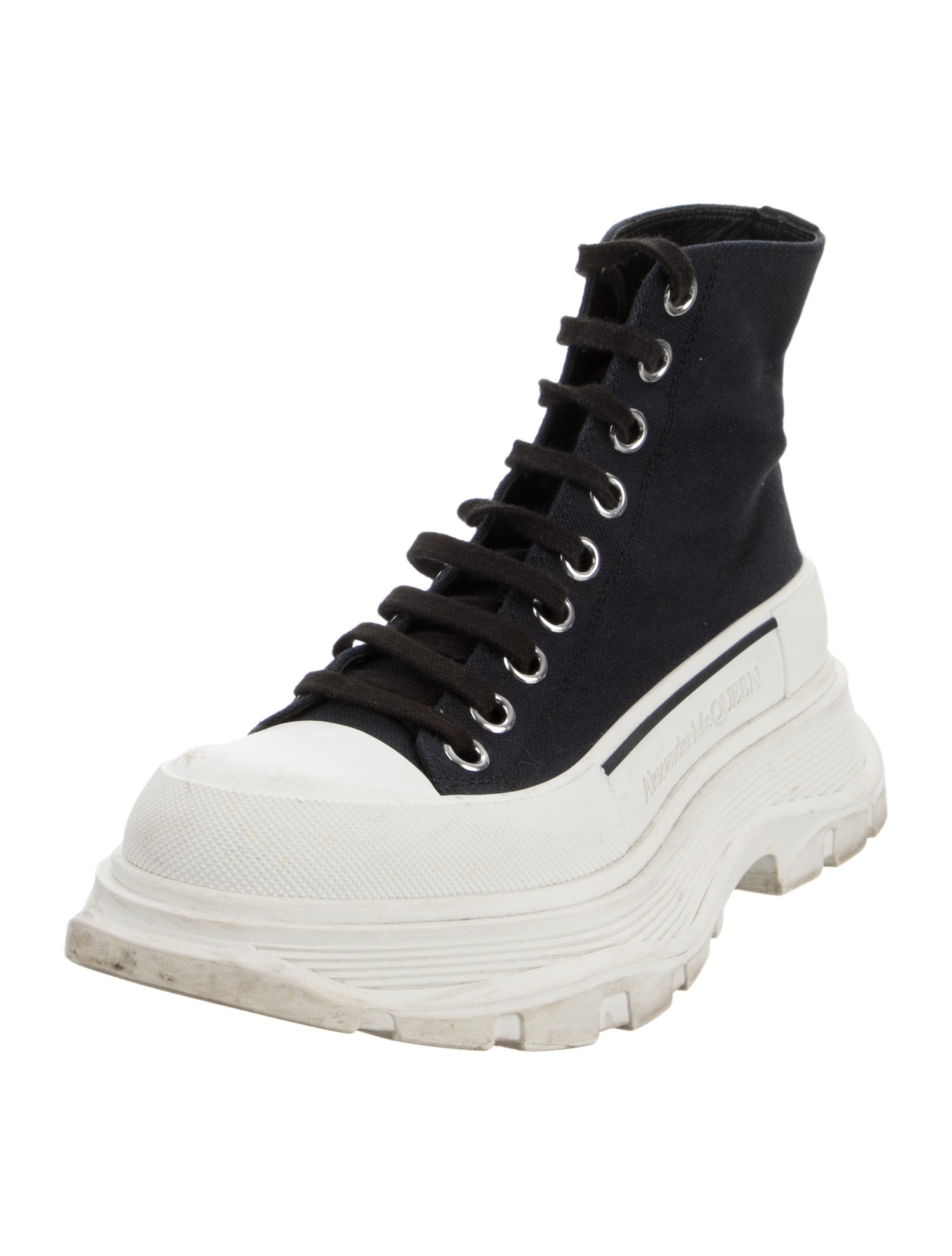 Alexander McQueen Canvas Colorblock Pattern Chunky Sneakers