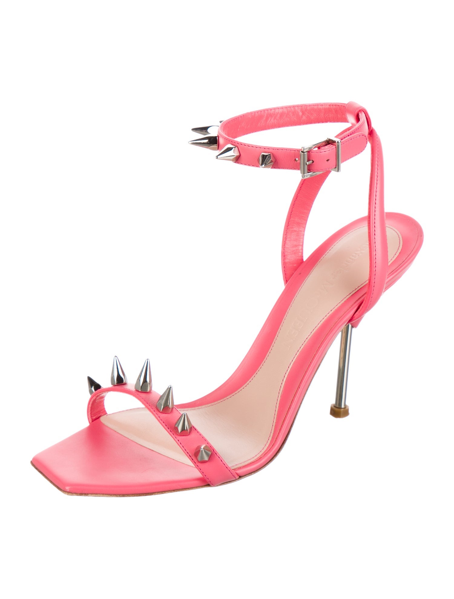 Alexander McQueen Spike Accents Leather Sandals