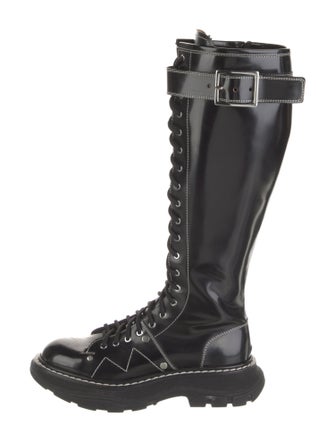 Alexander McQueen Leather Combat Boots