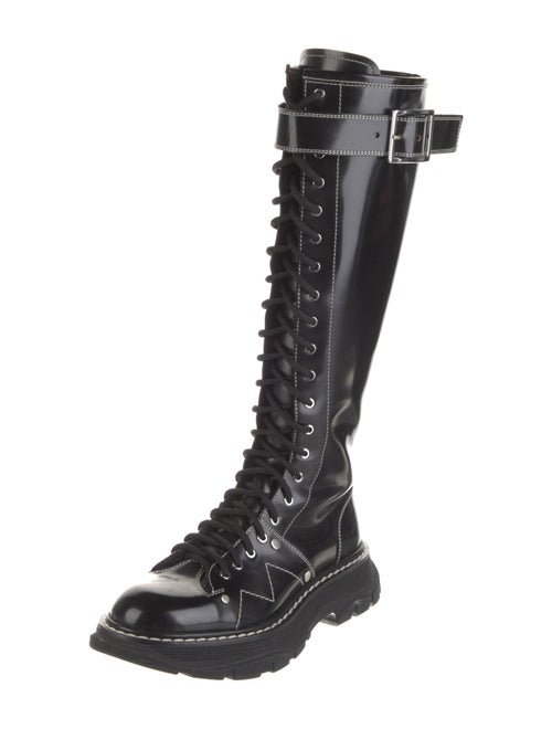 Alexander McQueen Leather Combat Boots