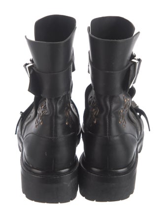 Alexander McQueen Leather Lasercut Accents Boots