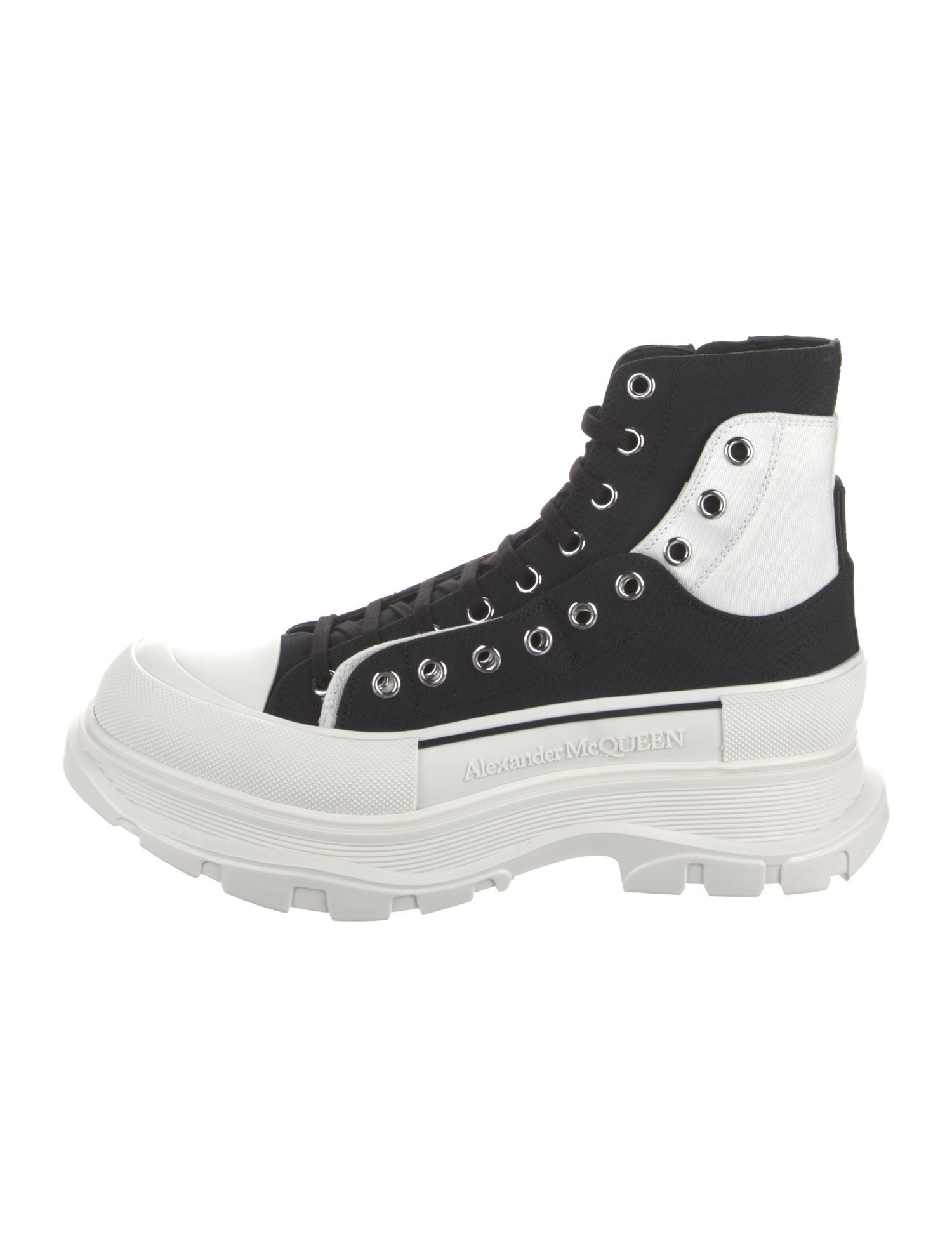 Alexander McQueen Canvas Lace-Up Boots