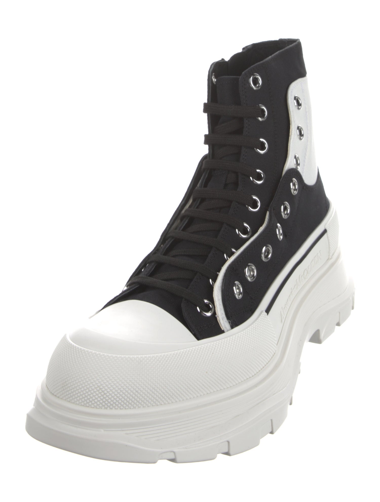 Alexander McQueen Canvas Lace-Up Boots