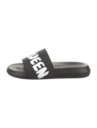 Alexander McQueen Rubber Graphic Print Slides