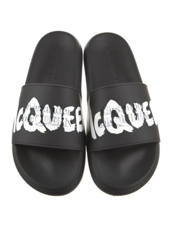 Alexander McQueen Rubber Graphic Print Slides