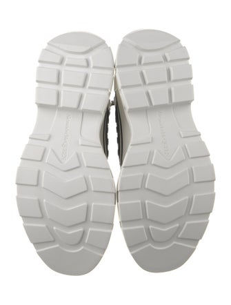 Alexander McQueen Canvas Colorblock Pattern Lace-Up Boots