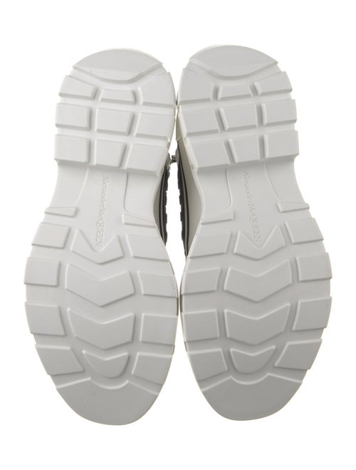 Alexander McQueen Canvas Colorblock Pattern Lace-Up Boots