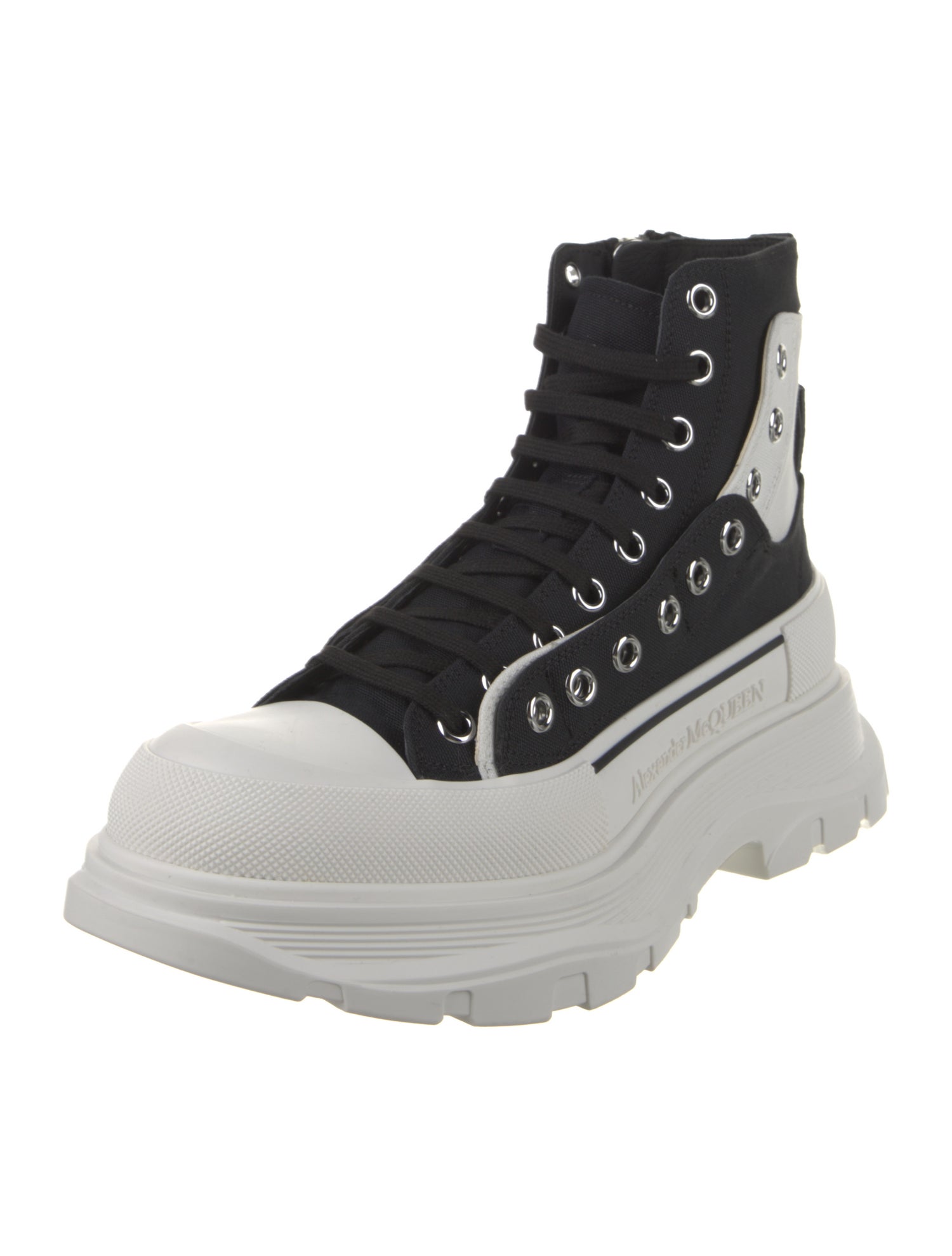 Alexander McQueen Canvas Lace-Up Boots