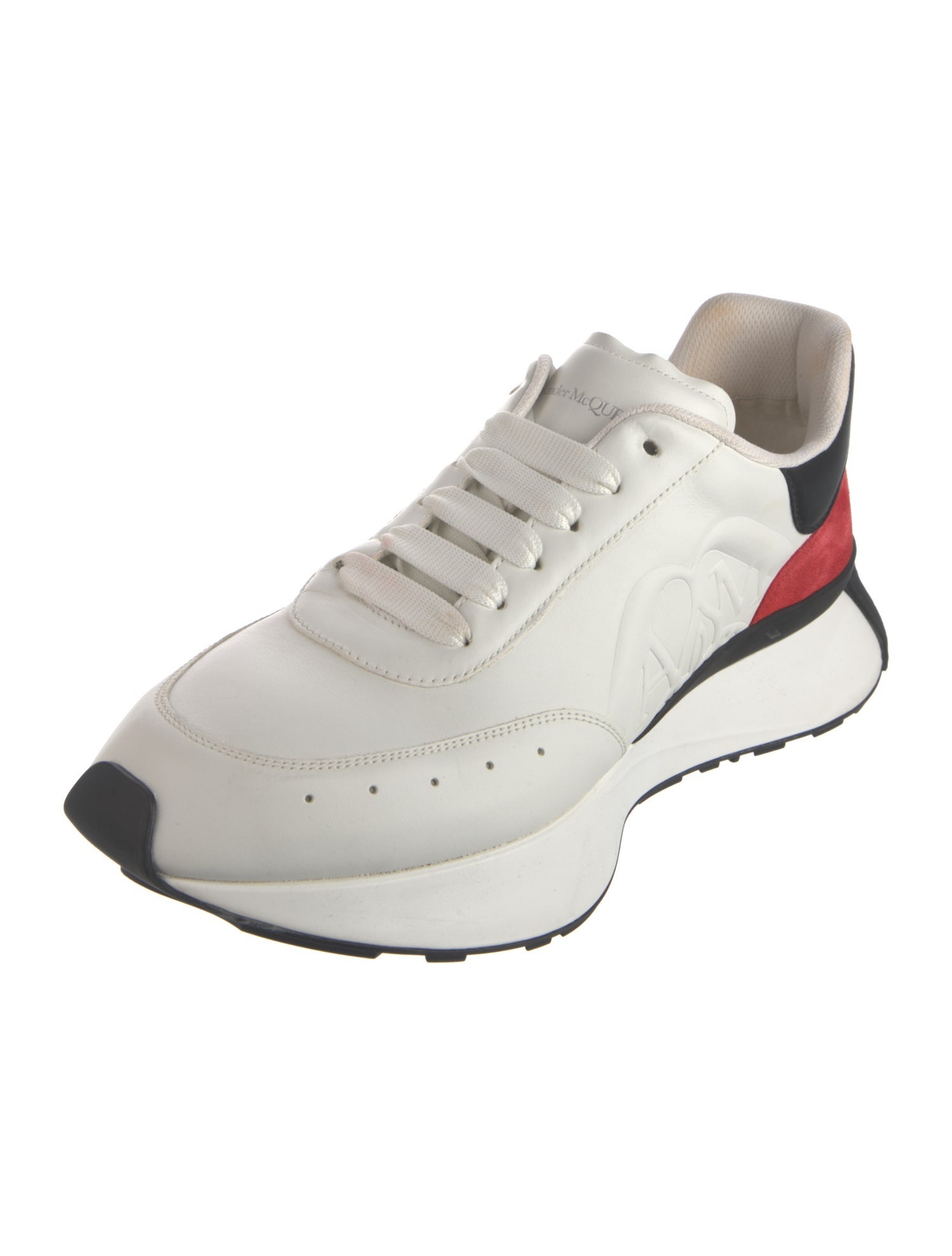 Alexander McQueen Leather Printed Athletic Sneakers