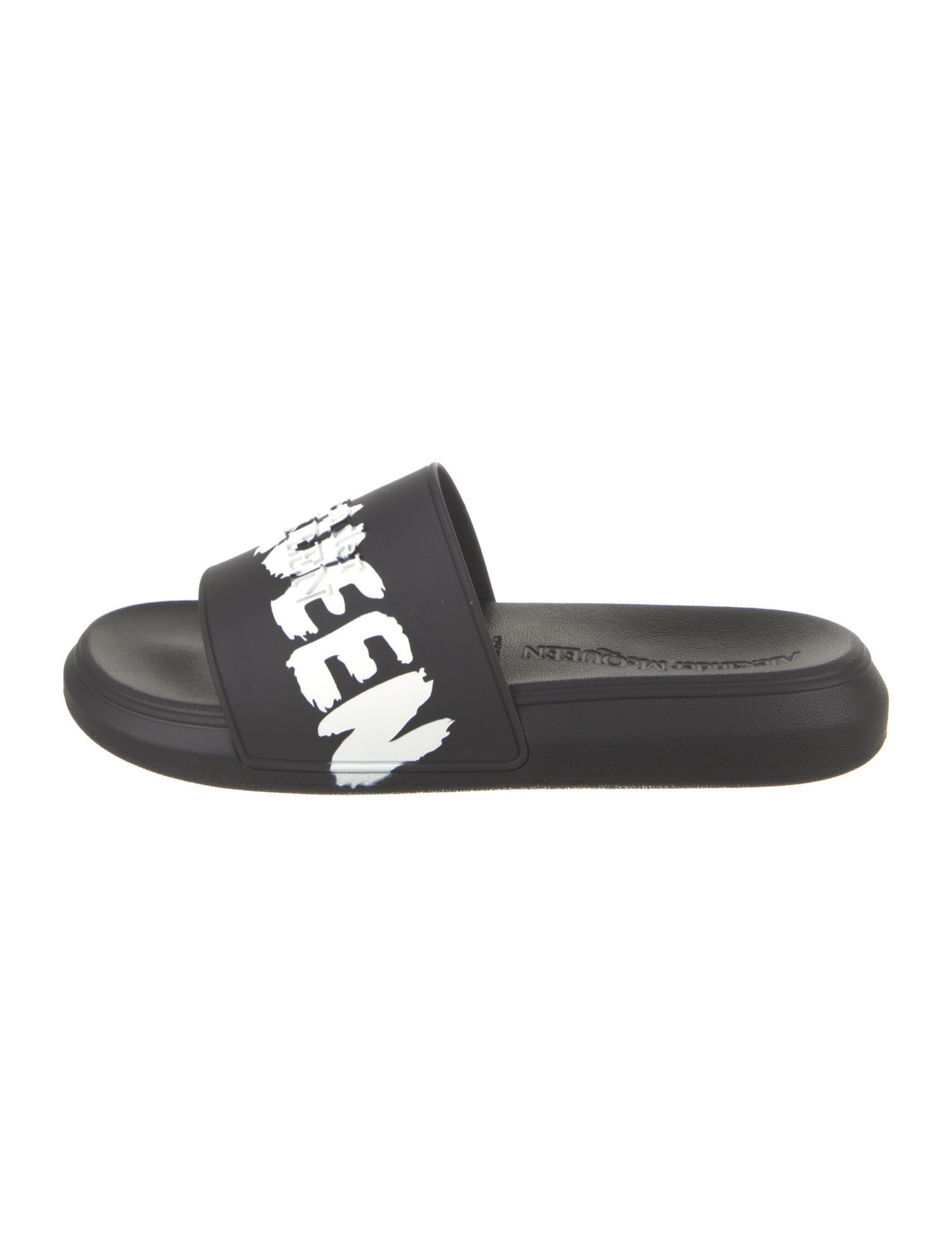 Alexander McQueen Rubber Graphic Print Slides